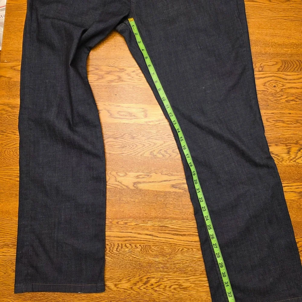 Mens 38x34 Jeans Straight‎ Leg Dark Wash Flat Front Dress Work Five Four